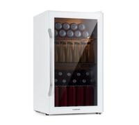 KLARSTEIN Beer Fridge, Glass Mini Fridge for Bedrooms, Food, & Drinks, Small Wine Cooler, Glass Door Drinks Cooler, 80L Table Top Fridge w/Removable Shelves, Indoor/Outdoor Home Bar Storage