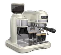 KLARSTEIN Bella Café Espresso Machine - 19-Bar, 1550W, Built-in Grinder, Milk Frother, 1.4L Water Tank, Thermo Block, 2-Cup Spout, Cream, Espresso Machine for Home`