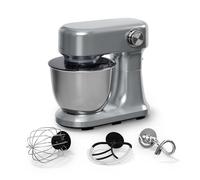 Klarstein Bella Evo 1500W Stand Mixer - 5L Stainless Steel Bowl, 12 Speeds, Planetary Mixing, Pulse Function, Dough Hook, Beater & Whisk, Kitchen Mixer for Baking, Silver
