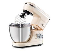 Klarstein Bella Mini Kitchen Machine - kneading Machine with 1200 W Power in 6 Speed Levels, Stainless Steel Mixer, Pulse Function, Planetary Mixing System, 3 Mixing attachments, Cream