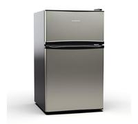 Klarstein Big Daddy - Refrigerator with Freezer Compartment, Fridge Freezer Combination, Fridge Quiet, LED, Capacity: 86 liters, Refrigerator: 61 liters, Freezer: 25 L, Silver