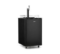 KLARSTEIN Big Spender - Beer Keg Refrigerator, Beverage Refrigerator, Complete Set, 4 Floor Rollers, Adjustable Temperature, Petrol Pump - Single Tap, Black