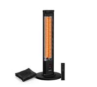 Klarstein BlazeTower Infrared Heater - 2000W Freestanding IR Heater, 3 Heat Levels, IP45 Waterproof, Tip-Over Protection, Remote & Timer, Portable for Patio & Outdoor Use