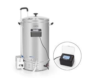Klarstein Brauheld Pro Mash Kettle - Beer Brewing System, Power: 100-2500 W, MemoryBrew: 11 Programmable Steps, Timer: 1-99 min, Temperature 30-100 ° C, Stainless Steel - Silver, 35 litres