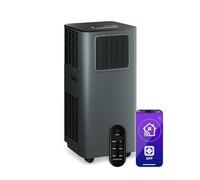 Klarstein Breeze Box Portable AC - 11,000 BTU, 3-in-1: cools, dehumidifies & fans, app & voice control, Energy Class A, for rooms up to 51 m², freestanding with wheels, window kit included, Anthracite
