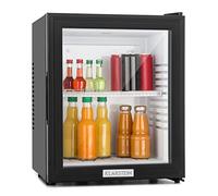 KLARSTEIN Brooklyn Mini Fridge for Bedrooms - Food, Drinks, Skincare & Beer Fridge Cooler, Glass Door Drinks Fridges, Adjustable Shelves, Quiet & Small Fridges For Home, Office, Camping, 12-18°C, 23L