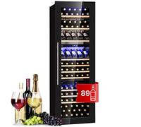 Klarstein Built-in Wine Cooler Drinks Fridge, 246L Three Zone Wine Fridges, Wine Prosecco and Beer Bottles, Touch Pad, Indoor/Outdoor Bar Fridge and Wine Cooler for Garden, 5-18°C, Fits 89 Bottles