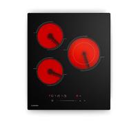 Klarstein Ceramic Hob - 45 cm Slim 3-Zone VTC Cooktop with Touch Slider, 4100 W, Dual Zone, Timer & Child Lock, Glass Surface Electric Hob for Modern Kitchens