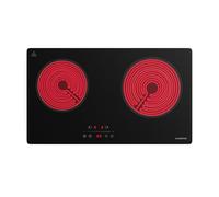 Klarstein Ceramic Hob - 60 cm Slimline VTC Cooktop, 2-Zone, Touch Control, Digital Timer, Child Lock, Easy-to-Clean Glass Surface, Electric Hob for Compact Kitchens