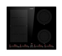 Klarstein Ceramic Hob Cooktops, 4 Zone Electric Cooker Hob, Energy Efficient Induction Cooktop w/Combinable Zones, 7200W Table Top Electric Touch Control, Slide Design, Ceramic Hobs