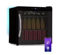 KLARSTEIN Coachella 50 Onyx Drinks Fridge - 47L Smart Beverage Refrigerator with WiFi, LED Lighting, Touch Control, 3-18°C Cooling, Panoramic Glass Door, Black