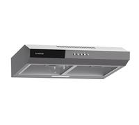 Klarstein Contempo 60 Under Cabinet Hood, 60cm Cooker Hood with 200 m³/h Airflow, LED Lighting, Energy Class C, Aluminium Grease Filters, Recirculation Option, Silver
