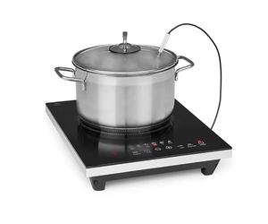 Klarstein Cook n Roll - Hotplate Induction Hob, Single Hob, 2000 Watts, Hob: 26 cm Ø, 10 Temperature Levels, 6 Cooking Programmes, SousVide Function, HeatControl: Includes Thermometer, Black