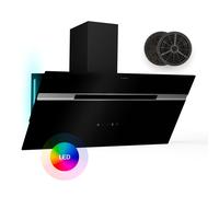 Klarstein Cooker Hood 90 cm Extractor Hood Wall Hood 600 m³/h LED light silent [EEK: A]