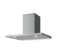 Klarstein Cooker Hood, Extractor Fan for Kitchen w/Dishwasher Aluminium Grease Filter, 600m³/h flow, LEDs, EEC Cooker Hoods, Wall Mount Steel Fan Vent Hoods, Kitchen Extractor Fan, Silver, 90 cm