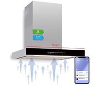 Klarstein Cooker Hood, Extractor Fan for Kitchen w/Dishwasher Safe Aluminium Grease Filter, 577m³/h Airflow, LEDs, Touch Controls Cooker Hoods, Wall Mount Steel Fan Vent Hoods, Kitchen Extractor Fan