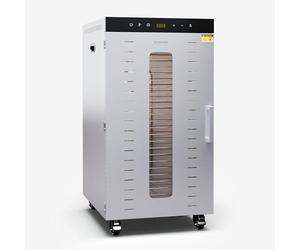 KLARSTEIN Dehydrator - 2000W Food Dehydrator, 24 Stainless Steel Shelves, 30-90°C, 24h Timer, 3 Fans, Quiet Operation 50-55 dB, Ideal for Fruits, Vegetables, Meat, Silver