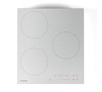 Klarstein Delicatessa Induction Hob - 3-Zone Built-In Induction Cooker, 6600W Boosters, Slider Touch Control, Timer & Child Lock, Residual Heat Indicator, White Ceramic Glass, 45cm