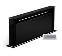 Klarstein Downdraft Cooker Hood, 75cm - Quiet, vent-free pop-up extractor for kitchens. 604 m³/h airflow, supports extraction/recirculation, with LED lights and touch controls.