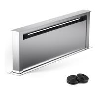 Klarstein Downdraft Cooker Hoods 90cm, 2-in-1 Extractor Fan for Kitchen w/Recirculating Cooker Hood Mode, 576m³/h Max Airflow, Kitchen Extractor Hood, LED Lights, Touch Control, Kitchen Extractor Fan