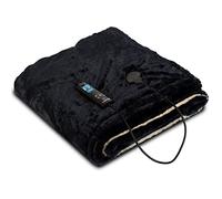 Klarstein Dr. Watson Supersoft Electric Blanket - Blanket, Couch Throw, Power: 120 W, 6 Power Levels, Backlit Display, Washable, 180 x 130 cm, Material: Supersoft TeddyPlush, Beige-Dark Blue
