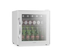 KLARSTEIN Drinks Fridge Glass Door - 47L Mini Beverage Refrigerator, Double-Glazed Mirror Door, Adjustable Shelves, 0-13°C, Quiet, Under Counter