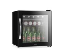 KLARSTEIN Drinks Fridge Glass Door - 47L Mini Beverage Refrigerator, LED Lighting, 0-13°C, Removable Shelves, Double-Glazed, Under Counter, Quiet