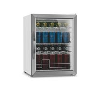 KLARSTEIN Drinks Fridge Glass Door - 60L, Double-Glazed, Adjustable Temp 0-13°C, 4 Removable Metal Shelves, Under Counter Beverage Refrigerator, Quiet 39dB