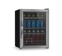 KLARSTEIN Drinks Fridge Glass Door - 60L Mini Beverage Refrigerator, LED Lighting, 0-13°C, 3 Removable Shelves, Double-Glazed, Under Counter Drinks Fridge