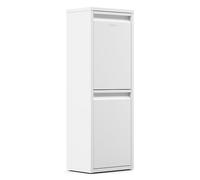 KLARSTEIN Dual-Compartment Trash Can - 36L Wall-Mounted Kitchen Bin, 2x18L Compartments, Stainless Steel, Space-Saving Design, Separate Doors, Includes Mounting Material, White