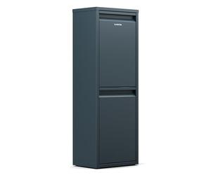 KLARSTEIN Dual-Compartment Waste Bin - 36L Wall-Mounted Kitchen Bin, 2x18L Compartments, Stainless Steel, Space-Saving Design, Separate Doors for Odour Control