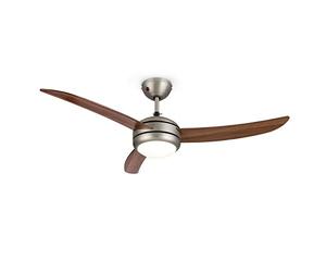 KLARSTEIN El Paso ceiling fan - diameter: 52" (132 cm) - 3 blades - ceiling lamp with E27 base - 2 running directions - 3 speed settings - remote control - dark oak look