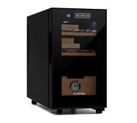 Klarstein El Presidente Cigar Humidor - Thermoelectric Humidor Cabinet with Glass Door, Cedar Wood Shelves, Hygrometer, LED Interior Light, 23 Litres, Black