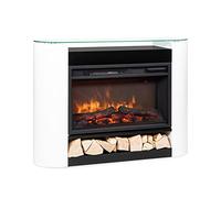 Klarstein Electric Fireplace, Electric Fire and Surround Mantel Suite, 1800W LED Flame Fire Place with Remote Control, Timer, and Auto Temperature Control, Indoor Log Effect Wood Burner, Fan Heater