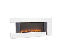 Klarstein Electric Fireplace, Electric Fire and Surround Mantel Suite for Living Room, 2000W LED Flame Fire Place w/Remote Control & Timer, Indoor Log Effect Wood Burner, Electric Fire Suites Heater