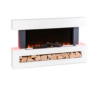 Klarstein Electric Fireplace, Electric Fire and Surround Mantel Suite for Living Room, 2000W LED Flame Fire Place w/Remote Control & Timer, Indoor Log Effect Wood Burner, Electric Fire Suites Heater