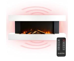 Klarstein Electric Fireplace, Electric Fire and Surround Mantel Suite for Living Room, 2000W LED Flame Fire Place w/Remote Control & Timer, Indoor Log Effect Wood Burner, Electric Fire Suites Heater