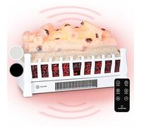 Klarstein Electric Fireplace, Electric Log Burner Indoor, 1800W Fire Free Standing Flame Fire Place with LED Flame Effect, Fake Fireplace, Remote Control, Adjustable Thermostat Timer