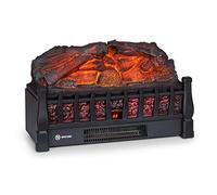 Klarstein Electric Fireplace, Electric Log Burner Indoor, 1800W Fire Free Standing Flame Fire Place with LED Flame Effect, Fake Fireplace, Remote Control, Adjustable Thermostat Timer