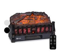 Klarstein Electric Fireplace, Electric Log Burner Indoor, 1800W Fire Free Standing Flame Fire Place with LED Flame Effect, Fake Fireplace, Remote Control, Adjustable Thermostat Timer