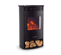 Klarstein Electric Fireplace, Electric Log Burner Indoor, 1900W Electric Fire Free Standing Flame Electric Fire Place with LED Flame Effect, Fake Fireplace, Remote Control, Adjustable Thermostat Timer