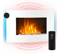Klarstein Electric Fireplace, Electric Log Burner Indoor, 2000W Electric Fire Wall Mount Flame Electric Fire Place with LED Flame Effect, Fake Fireplace, Remote Control, Adjustable Thermostat Timer