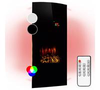 Klarstein Electric Fireplace, Electric Log Burner Indoor, 2000W Electric Fire Wall Mount Flame Electric Fire Place with LED Flame Effect, Fake Fireplace, Remote Control, Adjustable Thermostat Timer