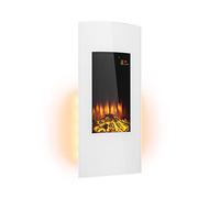 Klarstein Electric Fireplace, Electric Log Burner Indoor, 2000W Fire Wall Mount Flame Fire Place with LED Flame Effect, Fake Fireplace, Remote Control, Adjustable Thermostat Timer