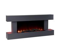 Klarstein Electric Fireplace, Fire and Surround Mantel Suite, 2000W LED Flame Place with Remote Control, Timer, Auto Temperature Indoor Log Effect Wood Burner, Fan Heater, Black