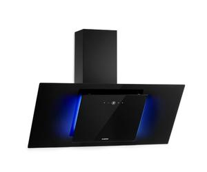 Klarstein Eleonora Head-Free Cooker Hood, Energy Class Extraction 420 m³/h, Touch Control, RGB Ambient Light, 60 dB, Exhaust & Recirculation, LED Lighting, Grease Filter, 90 cm, Black