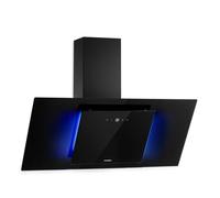Klarstein Eleonora - Headroom extractor hood exhaust air capacity: 426 m³/h, touch control, RGB ambient colour, 60 dB, recirculation, LED lighting, grease filter, 90 cm, black