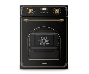 Klarstein Elizabeth Slim Built-in Oven - 49L Electric Oven with 9 Functions, Digital Timer, Steam-Cleaning, Removable Glass Door, Black Tempered Glass, Energy Class A