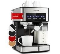 KLARSTEIN Espresso Coffee Machine, 1.8L 20-Bar 1350W Maker with Milk Frother & Touch Display, Stainless Steel Coffee Maker for Ground & Iced Coffee