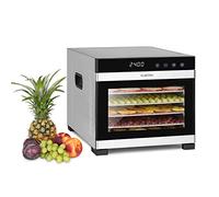Klarstein Flavour Dry Food Dehydrator, Stainless Steel Housing, 6 Stainless Steel Trays, Temperature: 35-75 °C, LCD Touch Display, Timer: 30 min-24h, 360° Airflow Circulation, Digital Thermostat